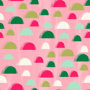 scallops // scallop bright summer tropical design cute summer fabric pink and mint and green