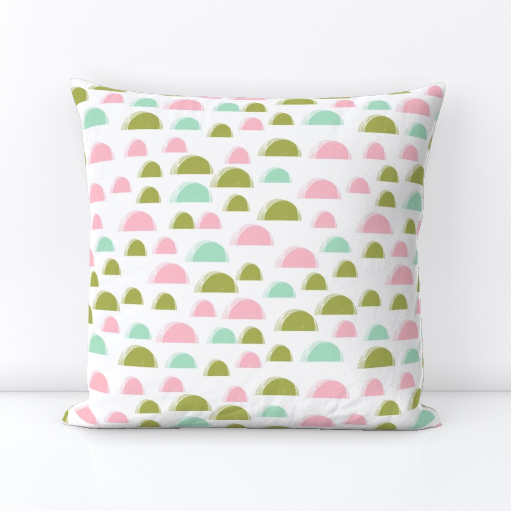 scallop // summer spring scallops easter spring mint and pink girls nursery abstract