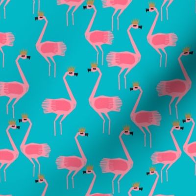 flamingo princess // tropical summer flamingo turquoise and pink flamingo fabric cute pink summer birds design
