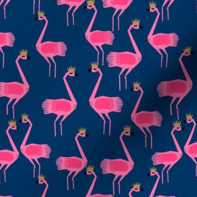 flamingo princess // navy flamingo fabric summer tropical girls design cute fabrics