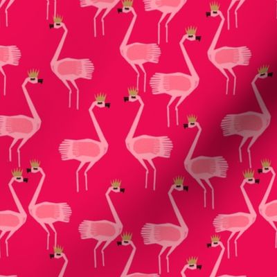 flamingo princess // pink bright summer pink birds tropical girls flamingo birds fabric