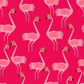 flamingo princess // pink bright summer pink birds tropical girls flamingo birds fabric