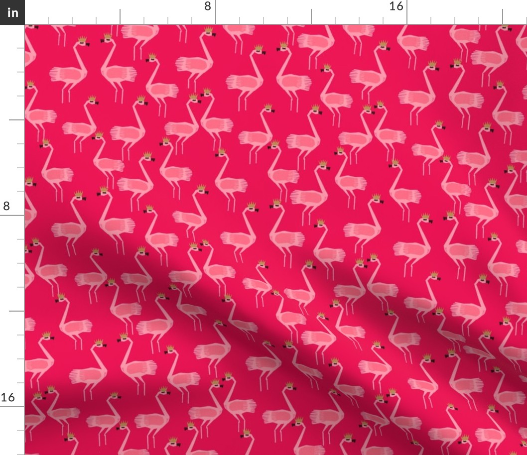 flamingo princess // pink bright summer pink birds tropical girls flamingo birds fabric