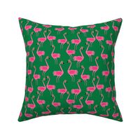 flamingo princess // green and pink summer tropical fabric girls princess flamingo design