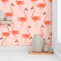flamingo princess // blush coral flamingo girls summer tropical birds fabric