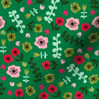 tropical florals // bright summer floral fabric collage cut outs fabric