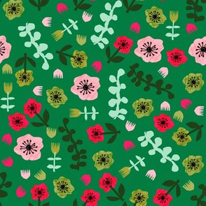 tropical florals // bright summer floral fabric collage cut outs fabric