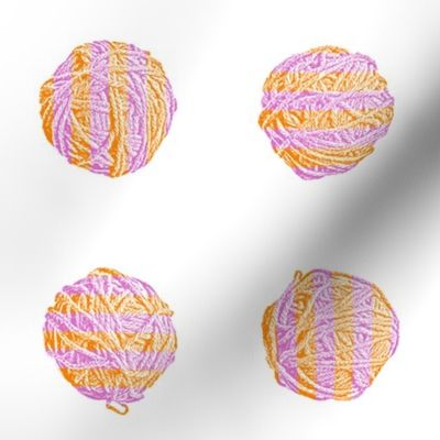 butterfly knit - self-striping yarn balls in pink and orange