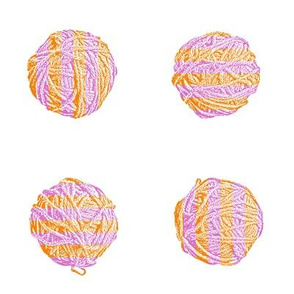 butterfly knit - self-striping yarn balls in pink and orange