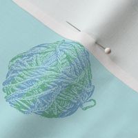 self-striping yarn balls - soft aqua