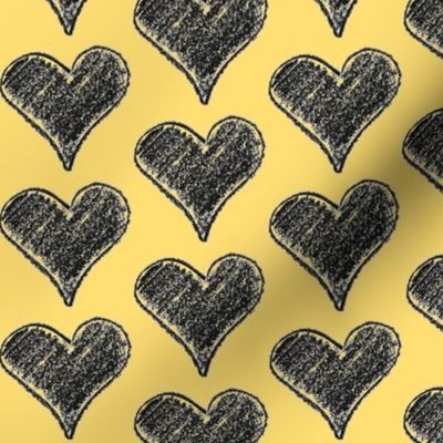 Hearts in yellow