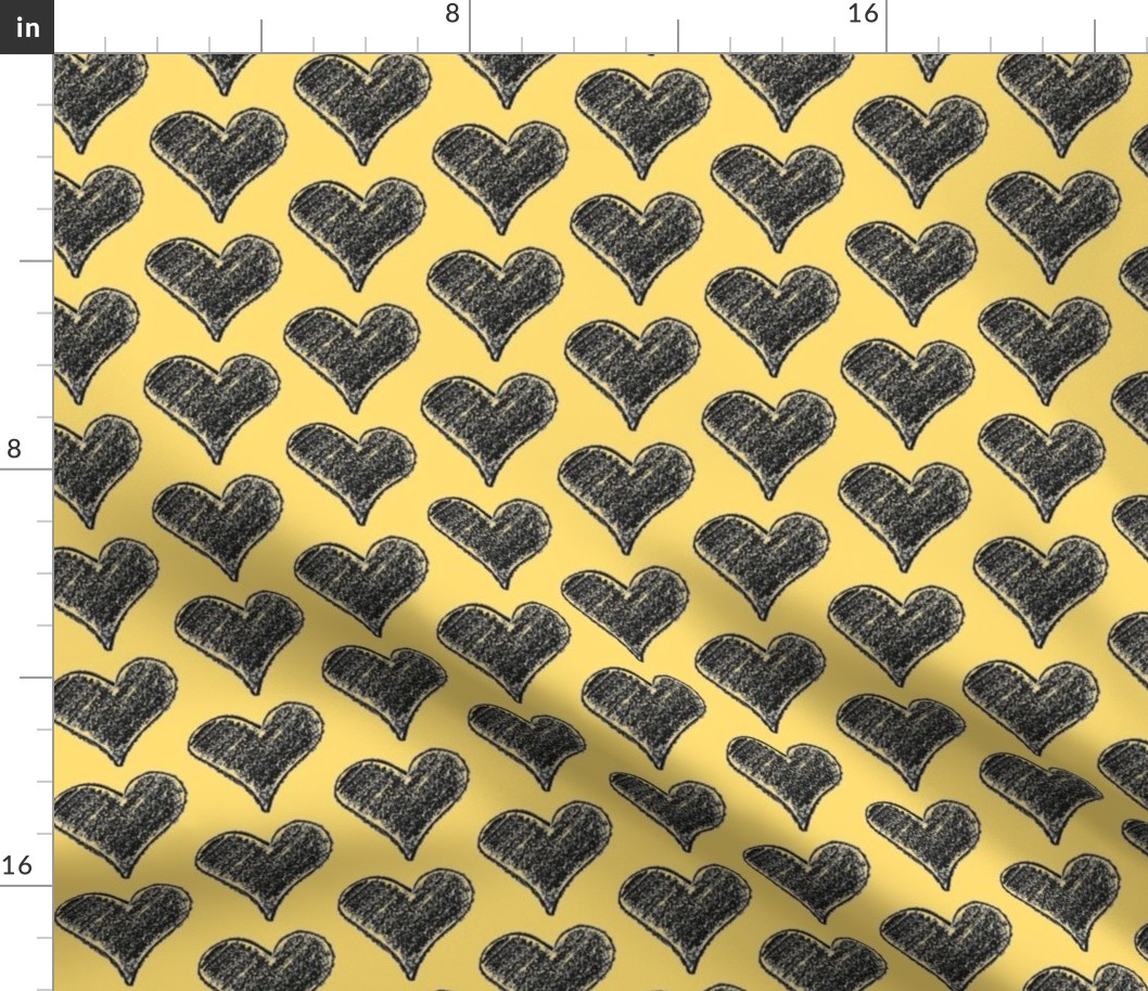 Hearts in yellow