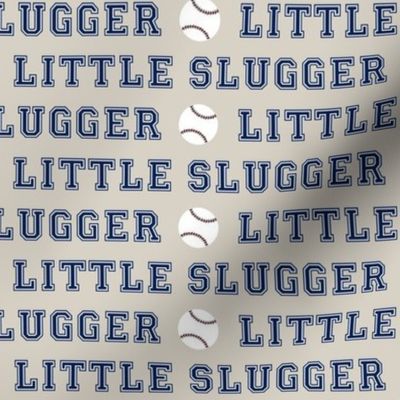 little slugger - on beige || baseball nursery fabric