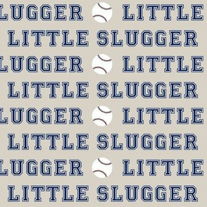 little slugger - on beige || baseball nursery fabric