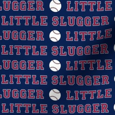 little slugger || baseball fabric on blue