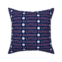 little slugger || baseball fabric on blue