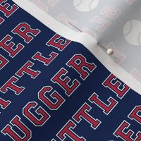 little slugger || baseball fabric on blue