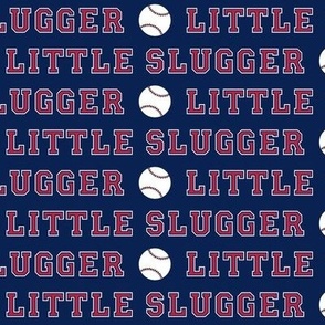 little slugger || baseball fabric on blue