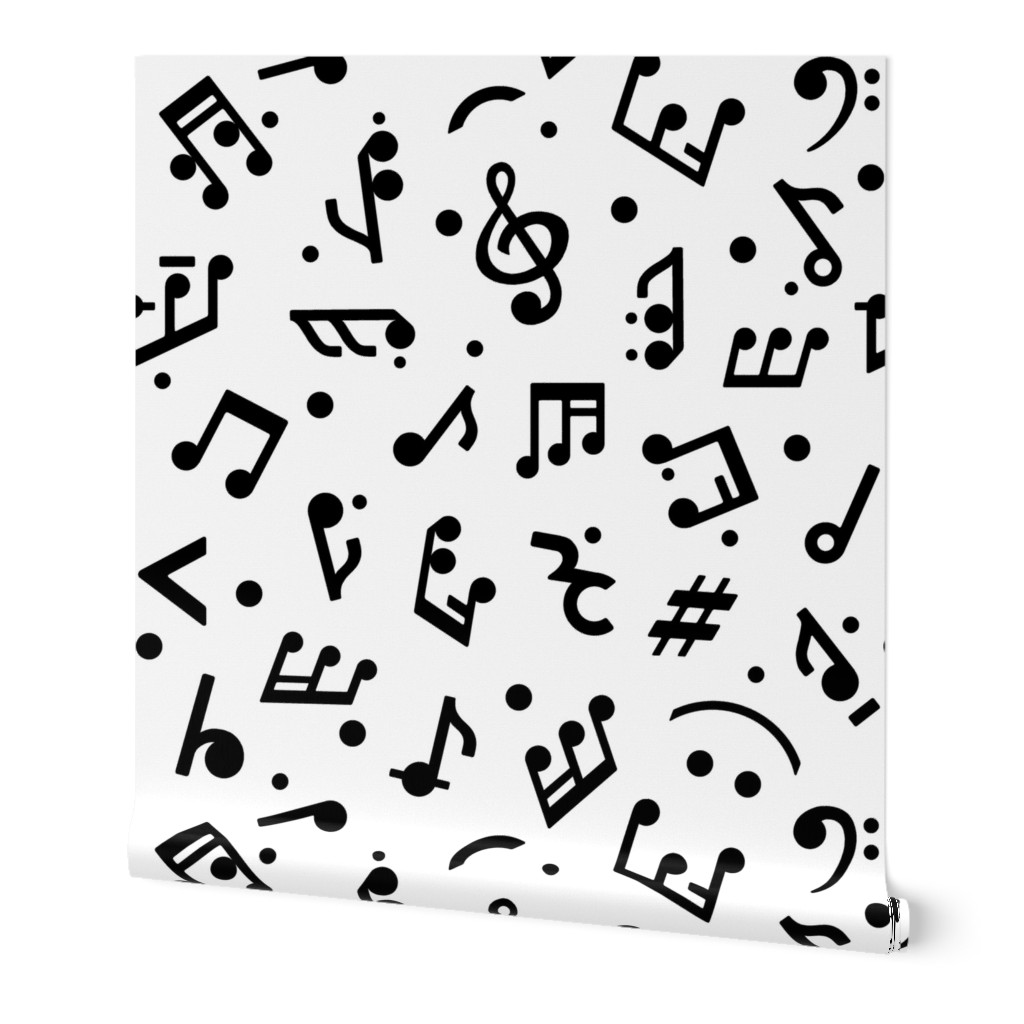 Music Notes on White BG in Large scale