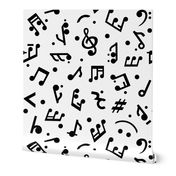 Music Notes on White BG in Large scale