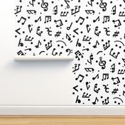 Music Notes on White BG in Large scale