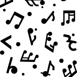 Music Notes on White BG in Large scale