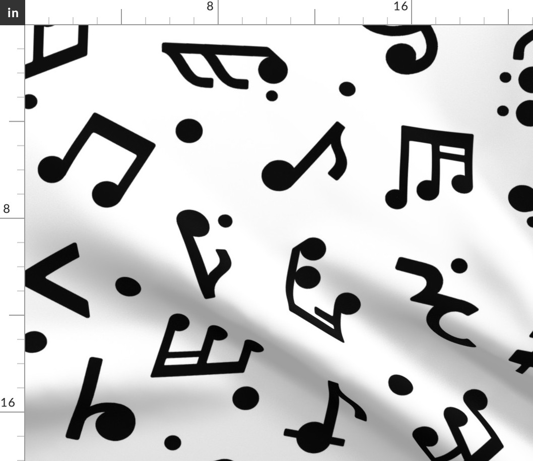 Music Notes on White BG in Large scale