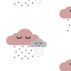 Sleepy Clouds - Dusty Pink and Gray