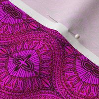 Hot pink Marrakesh Bohemian Watercolor Tropical Ogee leaves