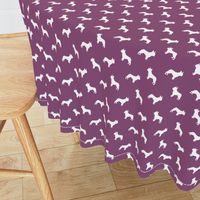 french bulldog fabric dog silhouette fabric - amethyst