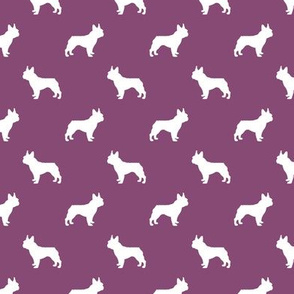 french bulldog fabric dog silhouette fabric - amethyst