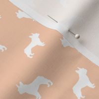 french bulldog fabric dog silhouette fabric - apricot