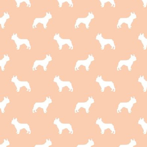 french bulldog fabric dog silhouette fabric - apricot