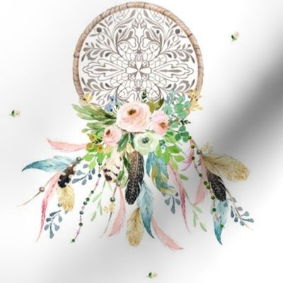 8" Spring Time Dream Catcher - White