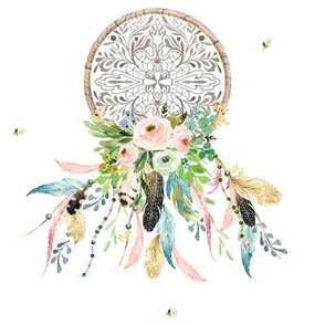 8" Spring Time Dream Catcher - White