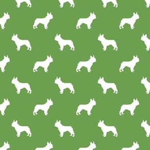 french bulldog fabric dog silhouette fabric - asparagus