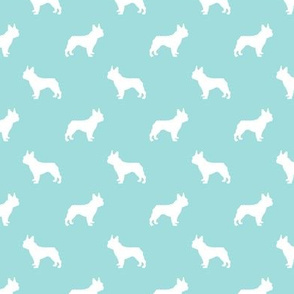 french bulldog fabric dog silhouette fabric - blue tint