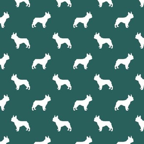 french bulldog fabric dog silhouette fabric - eden green