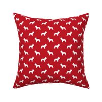 french bulldog fabric dog silhouette fabric - fire red