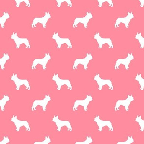 french bulldog fabric dog silhouette fabric - flamingo pink