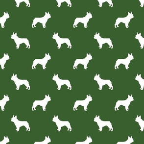 french bulldog fabric dog silhouette fabric - garden green