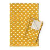 french bulldog fabric dog silhouette fabric - goldenrod