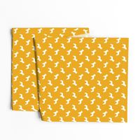 french bulldog fabric dog silhouette fabric - goldenrod