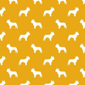 french bulldog fabric dog silhouette fabric - goldenrod