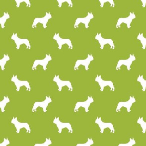 french bulldog fabric dog silhouette fabric - lime