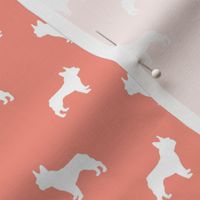 french bulldog fabric dog silhouette fabric - peach
