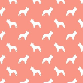 french bulldog fabric dog silhouette fabric - peach