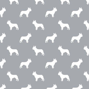 french bulldog fabric dog silhouette fabric - quarry