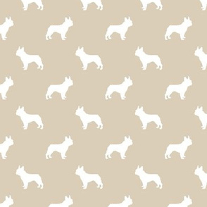 french bulldog fabric dog silhouette fabric - sand