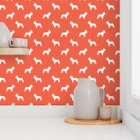 french bulldog fabric dog silhouette fabric - scarlet